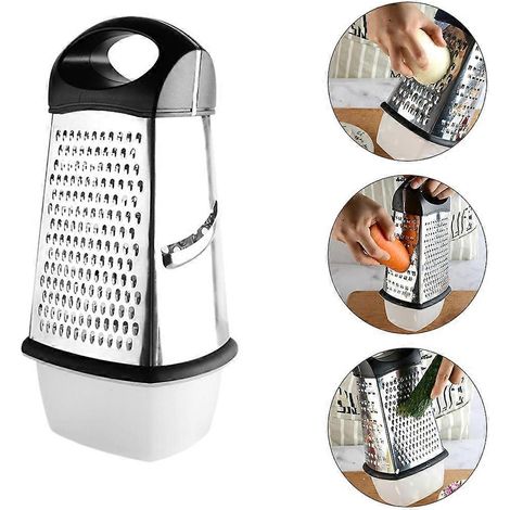 Râpe à légumes multifonctionnelle en acier inoxydable (noire), 1 pièce (1/5)