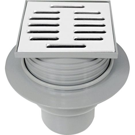 ACO Balkon/Terrassenablauf 100 x 100 mm  DN75, grau, Ablauf senkrecht