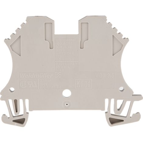 Bloc de jonction de traversée Weidmuller WDU, 2.5mm², A visser, Beige foncé ( Prix pour Paquet de 10 )