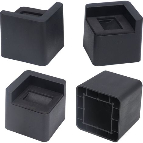 4 pièces Surélévateurs de lit à roulettes fixes, hauteur augmentée, capacité 1000 kg, pieds de meuble en plastique pour maison (1/5)
