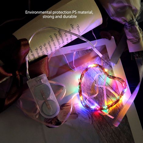 Guirlande lumineuse décorative de 5 mètres en fil de cuivre avec 50 LED à piles bouton, décoration ciel étoilé de Noël (1/5)