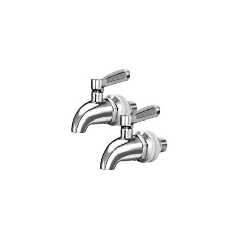 Rubinetto di ricambio per distributore di bevande, rubinetto in acciaio inox per distributore d'acqua, apertura 16 mm (5/8"), confezione da 2 - Crezuo