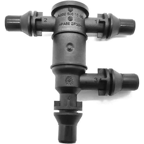 A0005061000 pour - Thermostat, vanne d'arrêt basse température, tube de papillon des gaz 4 voies, Mercedes-Benz Classe E W213 C, W205 et GLC W253 (1/4)