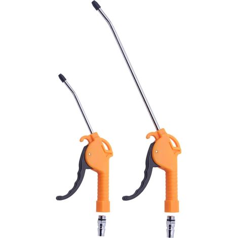 2pcs Pistolet Soufflette Pneumatique en Plastique Orange pour Voiture, Nettoyage sans Angle Mort, Utilisation Main, Accessoire Compresseur Air Portable - (1/5)