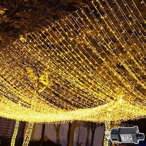 1 rideau lumineux 600 LED, étanche avec minuterie et 8 modes, guirlande décorative pour mariage, Noël et pergola