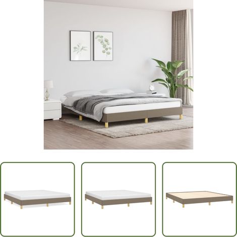 Sommeil -  Cadre de lit sans matelas taupe 180x200 cm tissu (1/5)