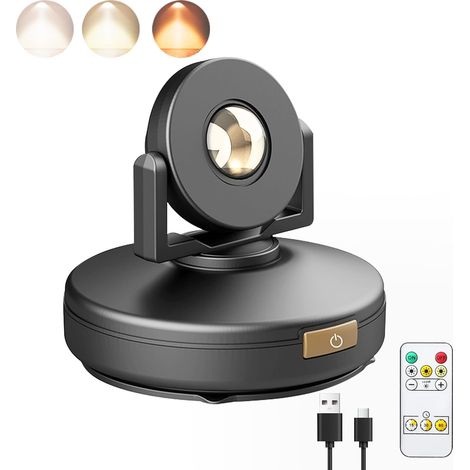 projecteur LED sans fil, projecteur rechargeable lampes à batterie avec télécommande, projecteur Timer Dimmbar für Wandanzeige (1/5)
