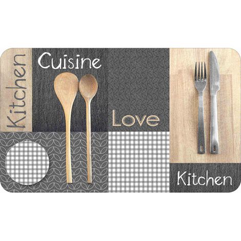 Tapis a motifs en patchwork 45 x 75 cm Cantine