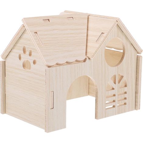 Maison en bois pour hamster, cachette pour hamster, maison décorative pour hamster, maison de couchage (1/5)