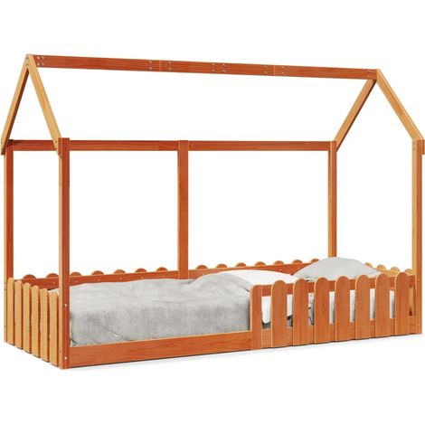 Maison Exclusive - Giroletto Casetta Bambini Marrone Cera 80x200 cm Massello Pino