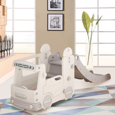 Gray Kids Home Functional Slide with Bus (1/5)