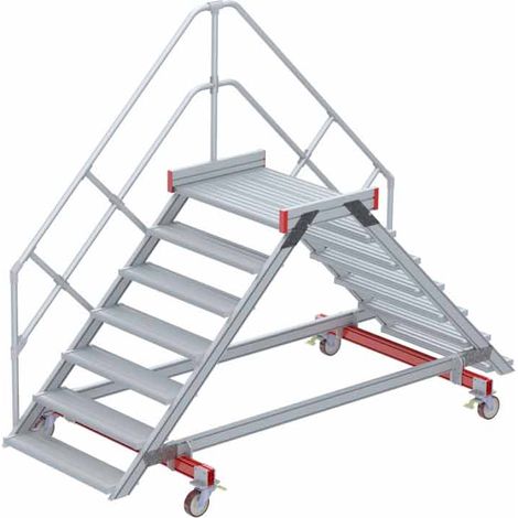 Euroline 512 mobiler Überstieg 45° Stufenausführung Alu gerieft Stufenbreite 1000mm 7 Stufen