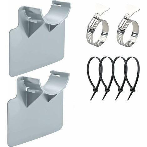 2 Supports de Tuyau de Piscine, pour tuyaux de 30 mm à 38 mm, compatible avec les piscines Intex et Bestway (Gris) (1/5)