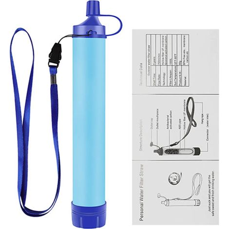 Tragbarer Wasserreinigungsstrohhalm, geeignet für Outdoor-Aktivitäten wie Camping, Wandern, Trekking und Notfälle.