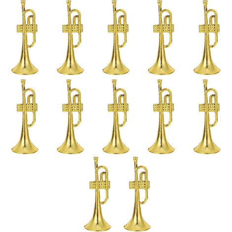 Guirlande de 12 instruments de musique miniatures à monter soi-même, accessoires de décoration-12X4.5X4.5CM-Golden (1/3)