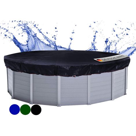1 Bâche Hiver Ronde 420 Cm Pour Piscine 360 Cm Tissu Polyéthylène 200g Noir Avec Œillets