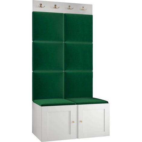 Conjunto para recibidor Hartford 375, Manila 35, 186x84x46cm, MDF, Aglomerado laminado, Tapiz, Montada en la pared, Colocada