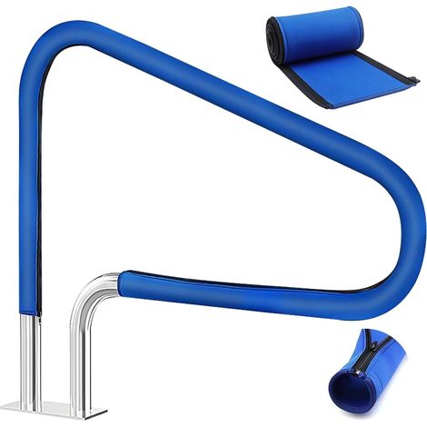 Funda para pasamanos de piscina, 120 cm. Funda antideslizante para pasamanos de piscina con cremallera antideslizante, para piscinas, spas y parques acuáticos. (1/5)