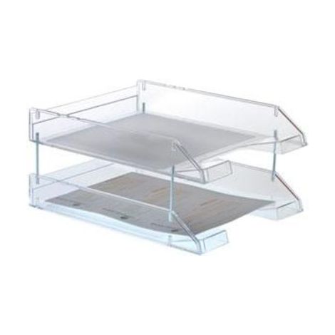 Archivo 2000 715CSTP - Bandeja apilable organizadora para documentos en formato A4 y folio, color cristal
