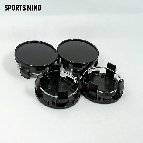 Lot de 4 cache-moyeux de roue de 62 mm, élégants et résistants, pour voiture, noirs. (1/4)