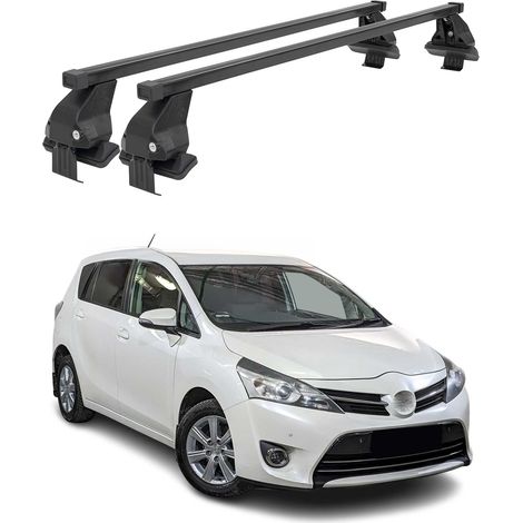 OMAC Dachträger Querträger Stahl für Toyota Verso 2009-2018 – Abschließbar – City-Crash-getestet – DIN 75302:2019 – ISO/PAS 11154:2006 – Max. 50 kg Schwarz (1/5)
