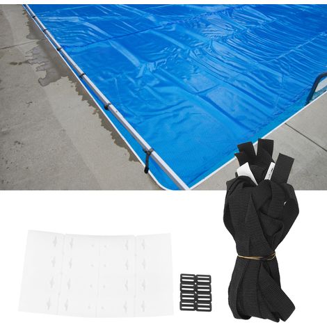 Kit de fixation pour enrouleur de couverture solaire de piscine (8 pièces) avec plaques de fixation et boucles (1/5)