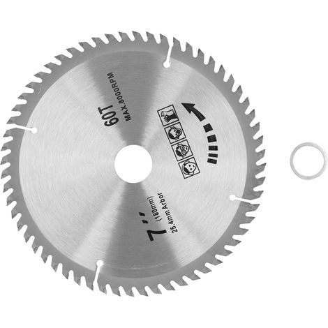 Lame de scie circulaire 7x60T, disque de coupe pour le travail du bois, outil de menuiserie, accessoire 180mm (1/5)