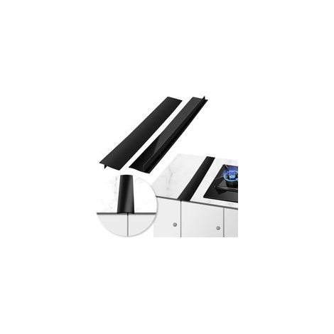 Couvercle D'écart de Comptoir de Cuisinière en Silicone de Cuisine,2 Couvercles en Silicone pour Crevasses, Remplissage D'écart pour Cuisine,Cuisinière, Comptoir et Laveuse Sécheuse(Noir,21po) (1/5)
