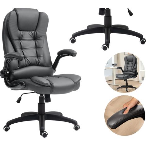 Silla de oficina con reposabrazos plegables y función reclinable, color gris oscuro, PAKO 921-731V81CG (1/5)