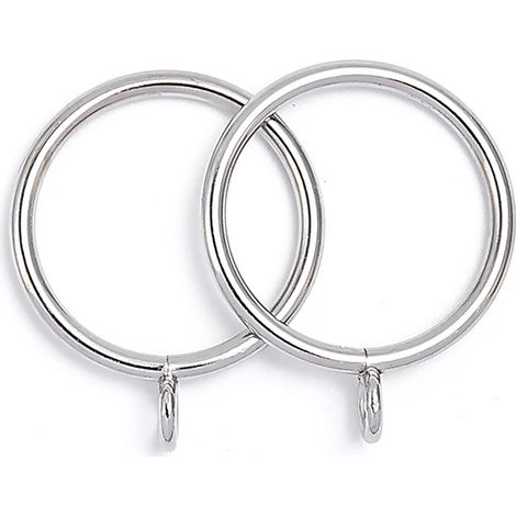 BEBUSINGOTO 20 Stück Gardinenringe, Metallringe zum Aufhängen von Vorhängen und Stangen, 38 mm Innendurchmesser (Silber) (1/4)