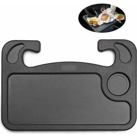 Plateau De Volant Voiture Portable,Volant Plateau Bureau Voyage, Table À Maner Porte-Obelet Voiture, Voiture Camion Pour Ordinateur,Boisson,Nourriture(Noir)