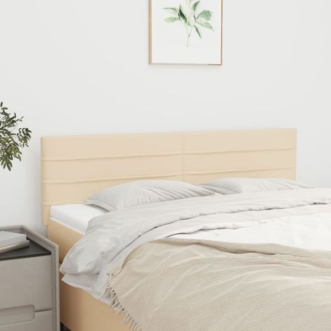 Têtes de lit 2 pcs Crème 72x5x78/88 cm Tissu vidaXL