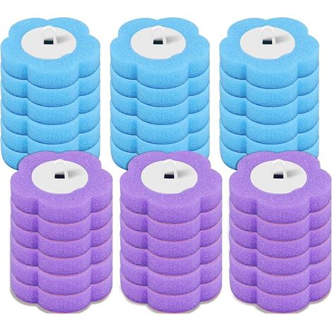 Disposable Toilet Brush Replacement Heads Blue Sponge Refill Head Cleaner Washbasin Bathtub Pool Purple (1/2)