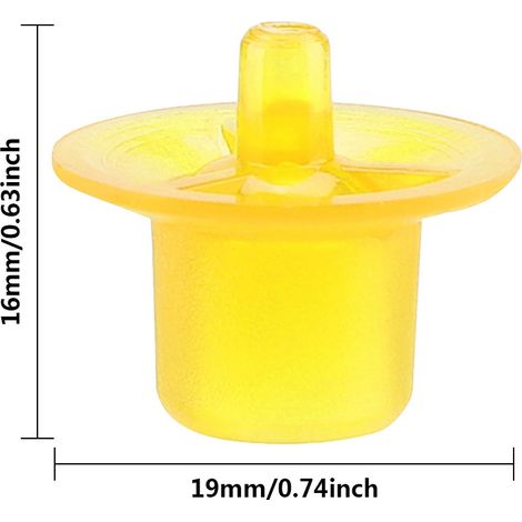 Contenedores para cría de reinas – 50 unidades – Vasos de plástico de alta calidad – Amarillos – 19 x 16 mm (1/5)