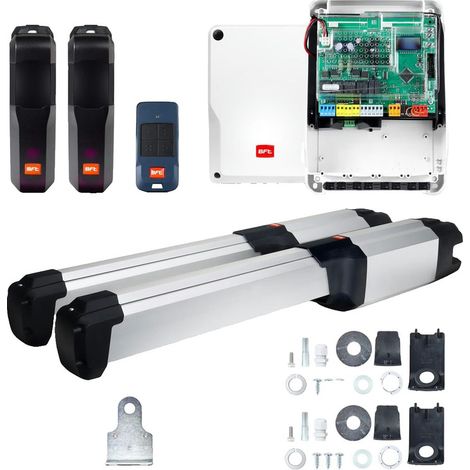BFT – Kit automatisation portails battants 24V – Moteur 700 kg – Longueur de vantail jusqu'à 4m – Détection d'obstacles par ampérométrie