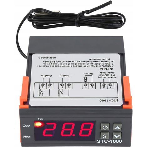 Termostato Regolatore di Temperatura STC-1000 230V – Display LED, Sonda Impermeabile  Controllo da -50°C a 110°C  Uso Universale