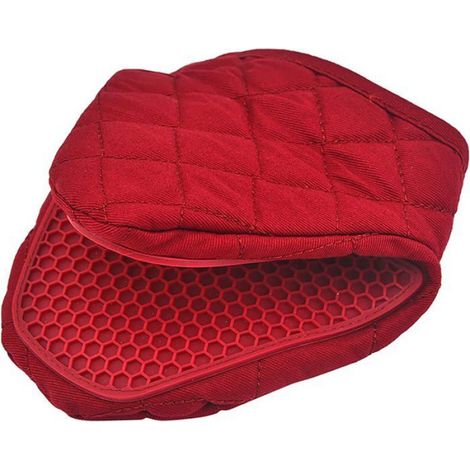 Gants isolants en silicone - Gants épais anti-brûlure pour la cuisine et la maison (1 pièce rouge) (1/4)