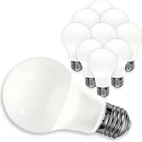 Ampoule LED E27 9W 806 lm Blanc froid 6400K, lot de 10, forme A60 (1/4)