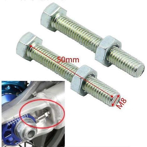 2x Reparaturschrauben für Schwingenkettenversteller M8x50 für Honda Kawasaki Suzuki Yamaha CR CRF KX RM YZ CR125 CR250 CR500 KX80 KX85--