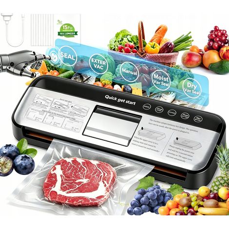 Zosudull-machine de cuisson sous vide-85KPa machine à sceller les aliments entièrement automatique en un clic-sec/humide/scellage/manuel/vide externe-ligne de chauffage de 7 mm compacte et facile à ne (1/5)