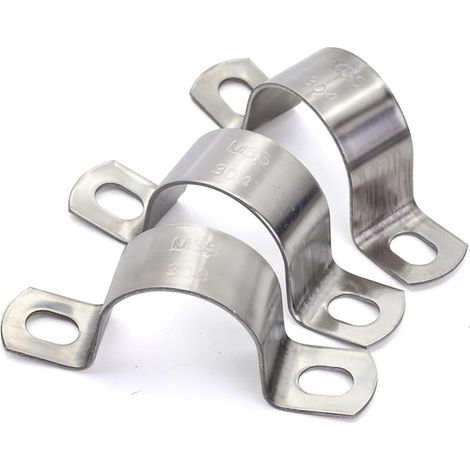 U-Collier de Serrage Tuyau Ø25 mm, Collier de Fixation Inox - Tuyau Pour Fixation/Attache Tube (1/5)
