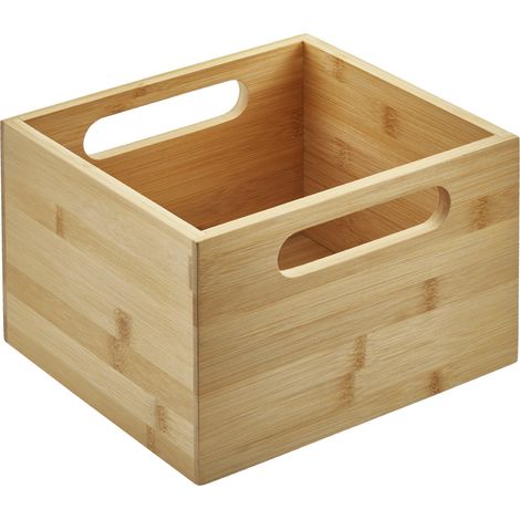 ORGA-BOX Schubladeneinsatz Auszugseinsatz Ordnungssystem für Apothekerschränke Organisations-Container 200 x 225 x 150 mm, Bambus geölt von SOTECH (1/5)