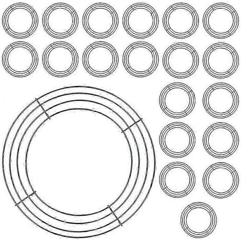 Couronne ronde de 30 cm (12 pouces) à faire soi-même, accessoires décoratifs, fer rond, composition florale, lot de 5 (1/5)