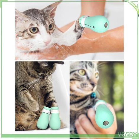 Chaussures pour chat - FAFEICY - Lot 4 - Bleu - Silicone souple - Anti-rayures et étanches (1/5)