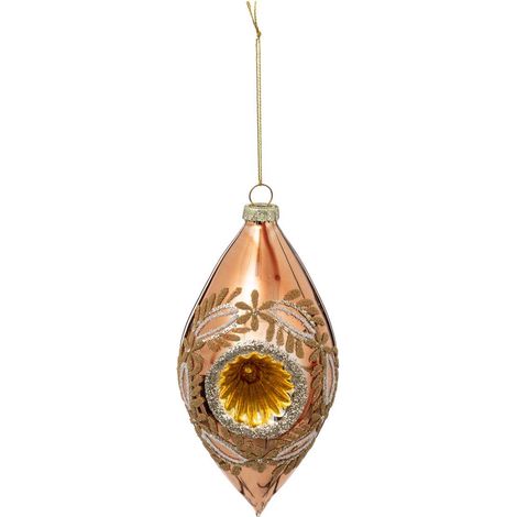 Guaina natalizia vintage in vetro dorato d16cm - Feeric lights & christmas