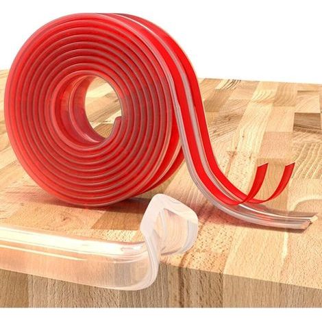 Protecteur de Bord, Protections d'angle en Silicone pour Enfants, Protections d'angle de Table Transparentes pour bébé, Protection de Bord de Meubles pour armoires de Table, tiroirs (2 cm x 3 m) (1/4)