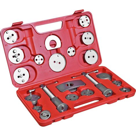 Kit d'outils de réinitialisation de piston de frein (22 pièces) pour la remise en place des axes - Rouge (1/5)