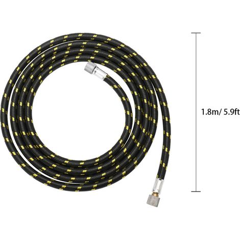 Ensemble d'accessoires pour aérographe professionnel, tuyau tressé en nylon de 1,8 m (avec raccords de 1/8" aux deux extrémités) et séparateur huile-eau d'interface (1/5)