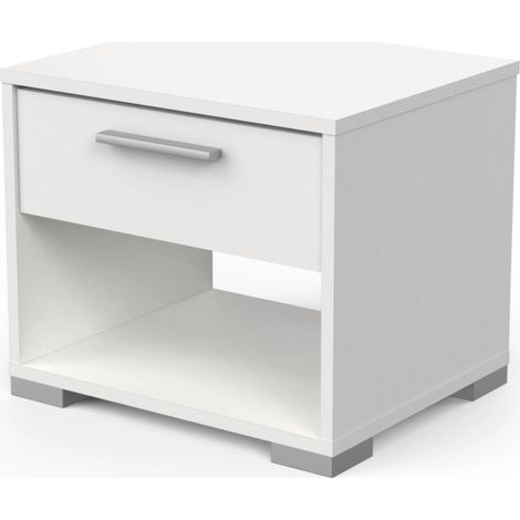 comodino 1 cassetto "izzy" bianco opaco 43,2x36,2x37,2 cm