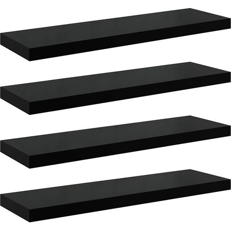 Maison Exclusive - Schweberegale 4 Stk. Hochglanz-Schwarz 80x23,5 (1/5)